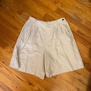 Vintage Stripe Button Close High Waisted Shorts
